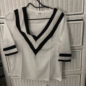 White and black top